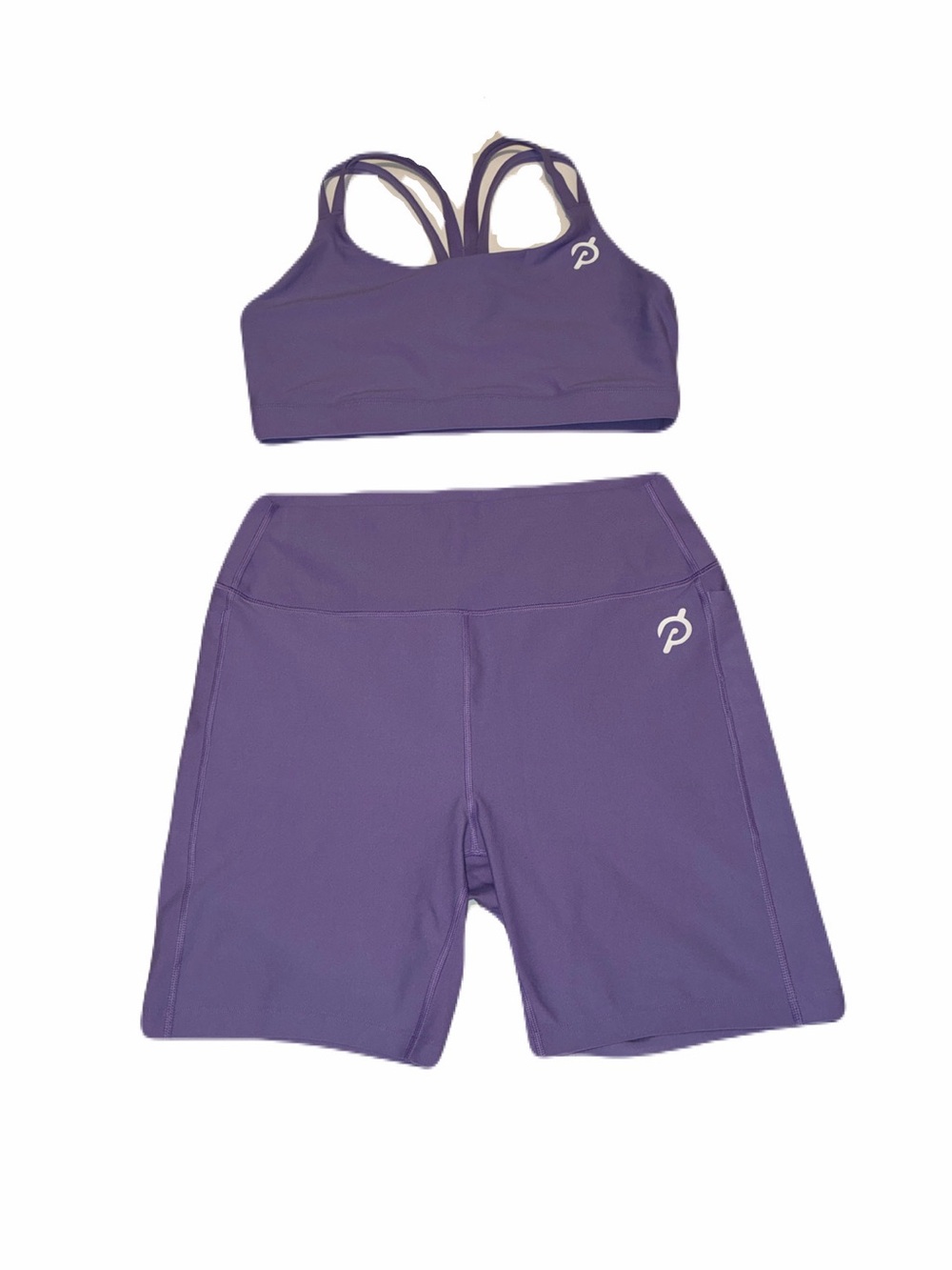 Peloton Cadent Bike Shorts & Sports Bra Set in Lavender Purple, Women’s size XL